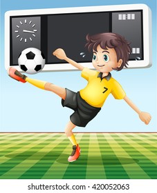 Soccer player in the field illustration