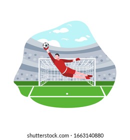 Soccer player flat design vector illustration