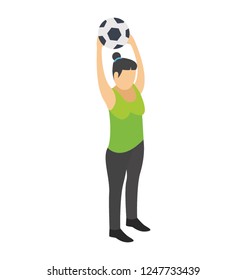 Soccer player flat icon design, football player