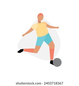 Soccer player flat icon isolated on white background for web and mobile app design