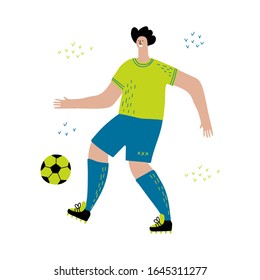 Soccer Player Flat Vector Illustration on white background