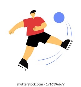 Soccer Player Flat Vector Illustration on white background