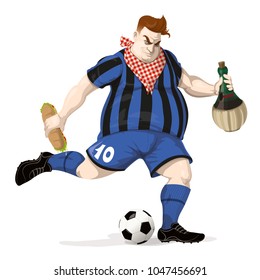 Soccer player with food