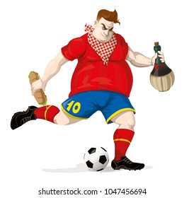Soccer player with food
