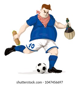 Soccer player with food