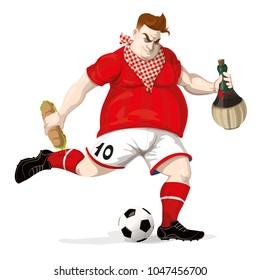 Soccer player with food