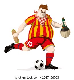 Soccer player with food