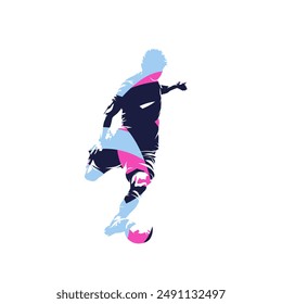 Soccer player, football, abstract colorful vector logo
