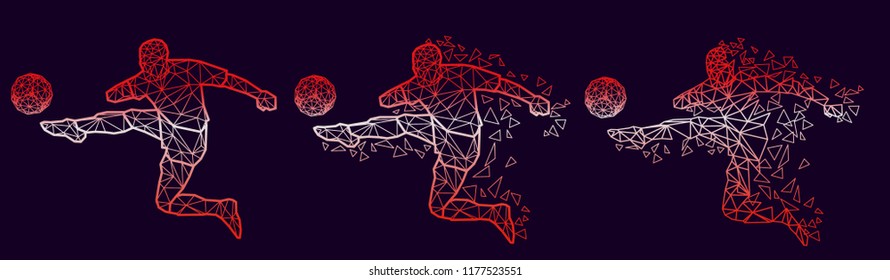 Soccer player / football player abstract design particles