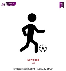 soccer player football icon vector