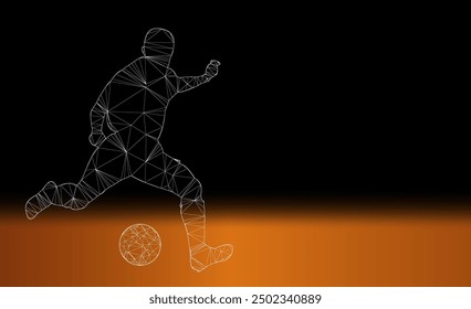 Soccer Player football Lowpoly Abstract Background Illustration Vector