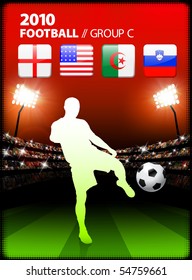 Soccer Player in Global Soccer Event Group C Original Illustration