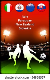 Soccer Player in Global Soccer Event Original Illustration
