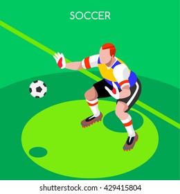 Soccer Player Goalkeeper Athletes. France EURO. Vector Football Match. EURO Championship Football Game. People Set Match event Illustration. Soccer European Cup Goalkeeper and ball Scorer Player.