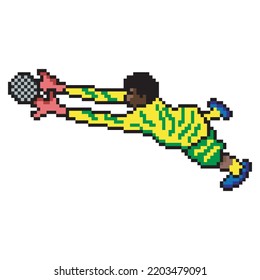 Soccer player goalkeeper pixel art. 