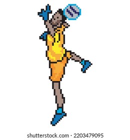 Soccer player goalkeeper pixel art. 