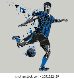 Soccer player with a graphic trail