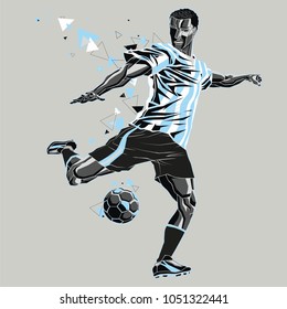 Soccer player with a graphic trail