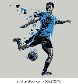 Soccer player with a graphic trail