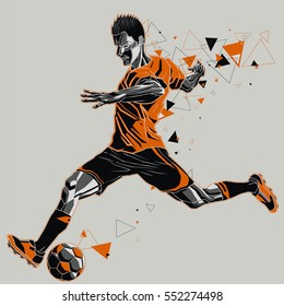 Soccer player with a graphic trail