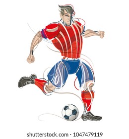 Soccer player with graphic trails