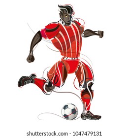 Soccer player with graphic trails