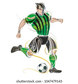 Soccer player with graphic trails