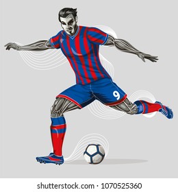 Soccer player with graphic trails