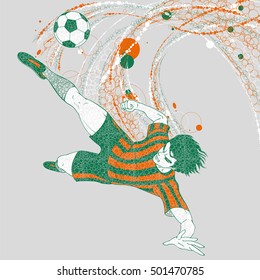 Soccer player with a graphics trail