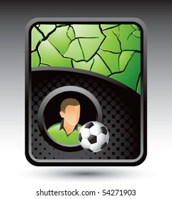 Fußballspieler, grüner, gekrönter Hintergrund