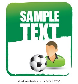 soccer player green template
