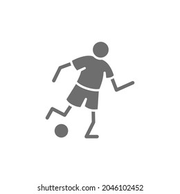 Fußballspielergrausymbol. Einzeln auf weißem Hintergrund