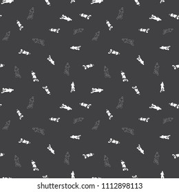 Soccer Player hand drawn Seamless Pattern Background for banner, card, website. Design for wallpapers, wrapping, backgrounds. Vector illustration.