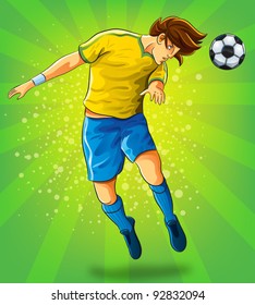 Soccer Player Head Shooting a Ball (EPS 10 file version)