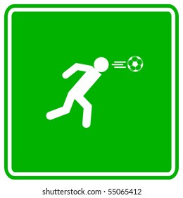 soccer player head shot sign