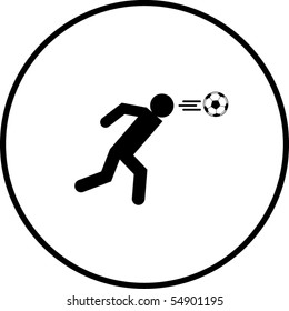 soccer player head shot symbol