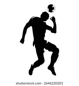 Soccer Player Heading Ball Vector Silhouette
