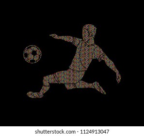 Soccer player hit the ball, Bicycle Kick graphic vector.