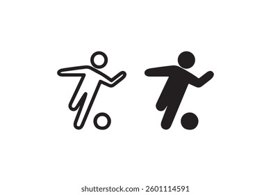 Soccer player icon kicking a ball Vector