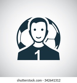 soccer player icon, on white background