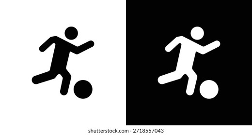 Ilustración vectorial de icono de jugador de fútbol - iconos de vector de estilo negro de alta calidad