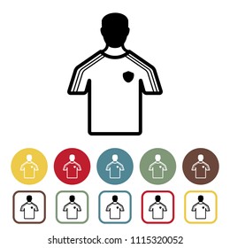 Soccer player icons set. Vector illustration.