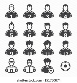 Soccer Player Icons with White Background