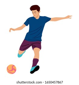 Soccer player illustration in flat style. Vector illustration
