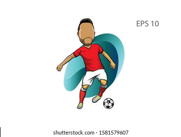Soccer player illustration, flat vector image