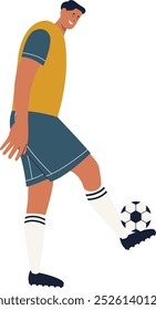 Soccer Player Illustration Isolated on White Background. Flat Vector Character Design