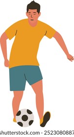 Soccer Player Illustration on White Background. Vector Character Cartoon Design.