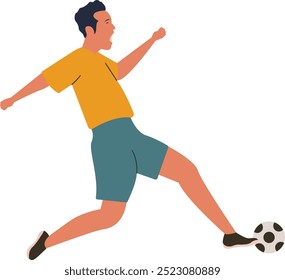 Soccer Player Illustration on White Background. Vector Character Cartoon Design.