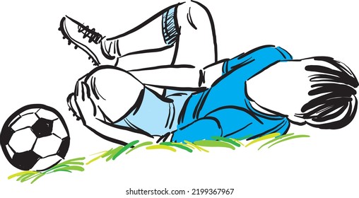 soccer player injury playing sport health concept vector illustration