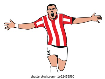 Soccer player isolated vector illustration